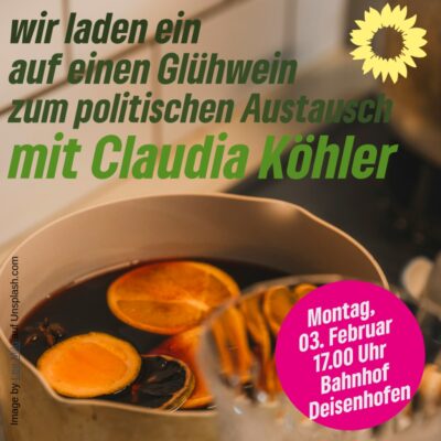 wir laden ein auf einen Glühwein zum politischen Austausch mit Claudia Köhler